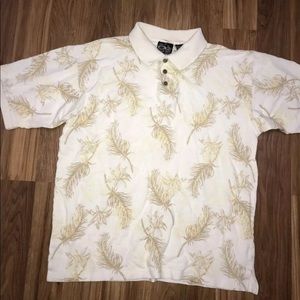 Vtg OP Sport Tropical Polo Shirt Ocean Pacific Lg